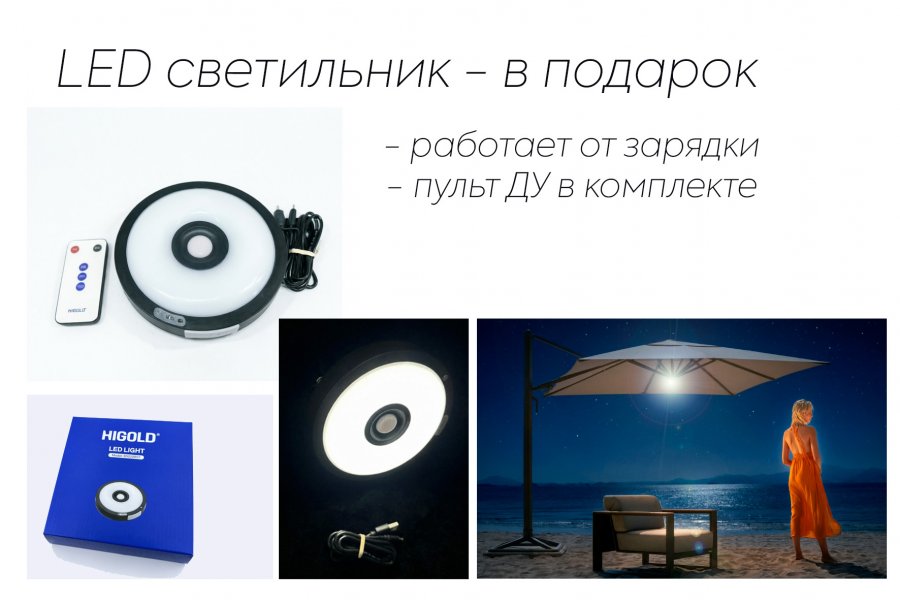 Зонт профессиональный 3х3 м с подсветкой Wing