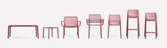 Стул пластиковый полубарный Doga Stool Mini марсала