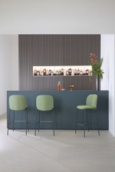 Стул барный с обивкой Scab Design Mentha Pop антрацит, зеленый