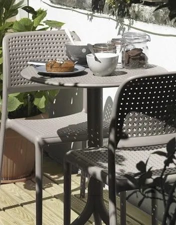 Стол пластиковый обеденный Step + Step Mini, тортора, Ø605х400-765 мм