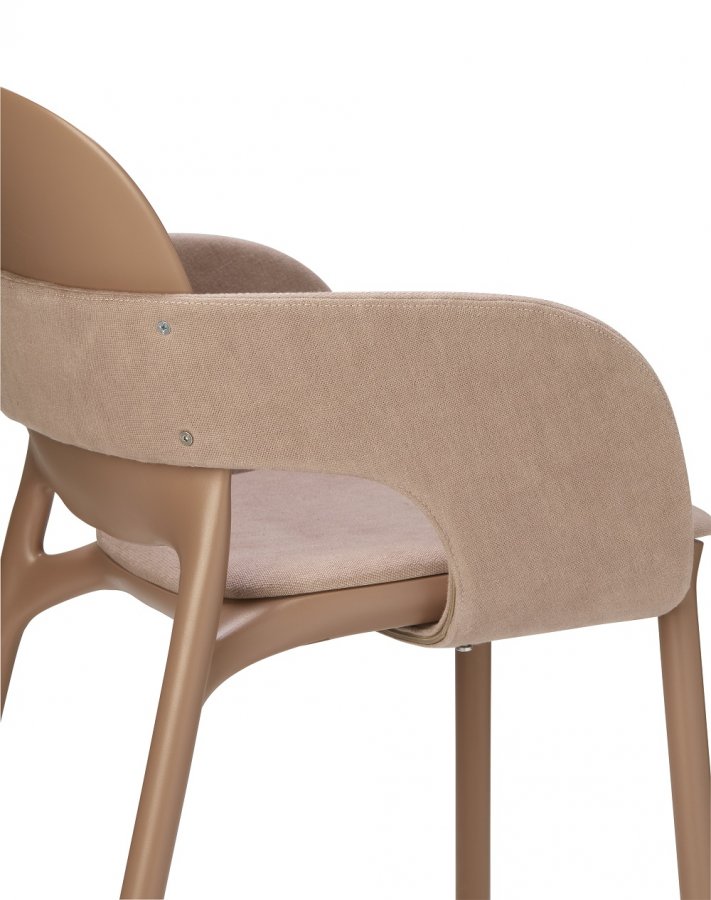 Кресло пластиковое с обивкой Scab Design Hug карамельный