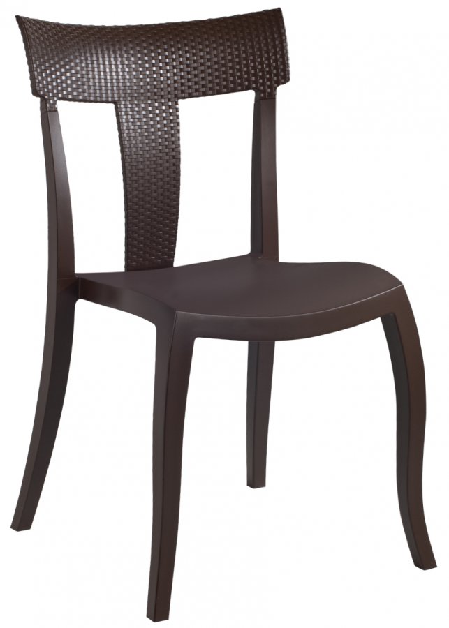 Стул пластиковый PAPATYA Toro-S Rattan коричневый