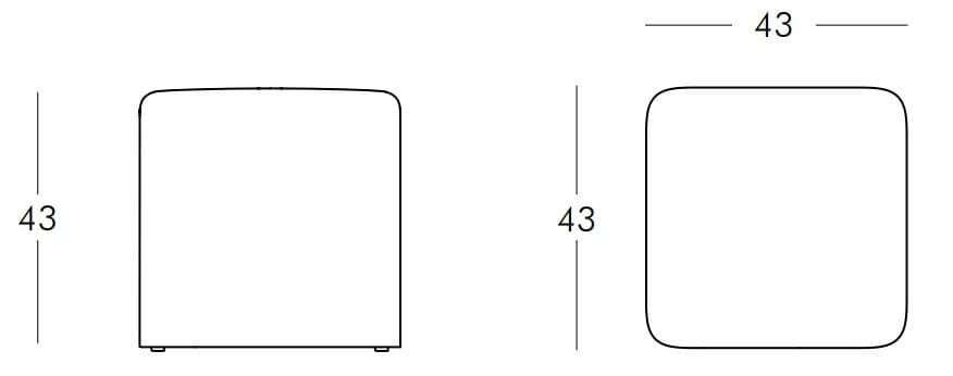 Пуф пластиковый мягкий Soft Cubo Standard