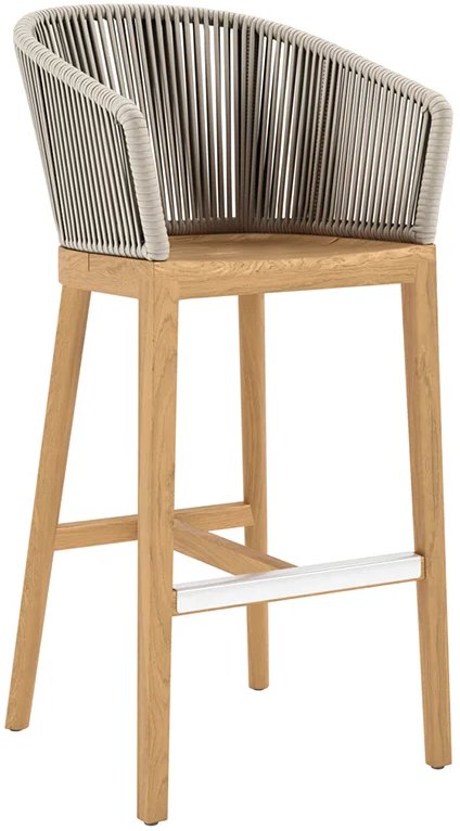 Кресло барное деревянное плетеное JANUS et Cie Heron натуральный, песочный