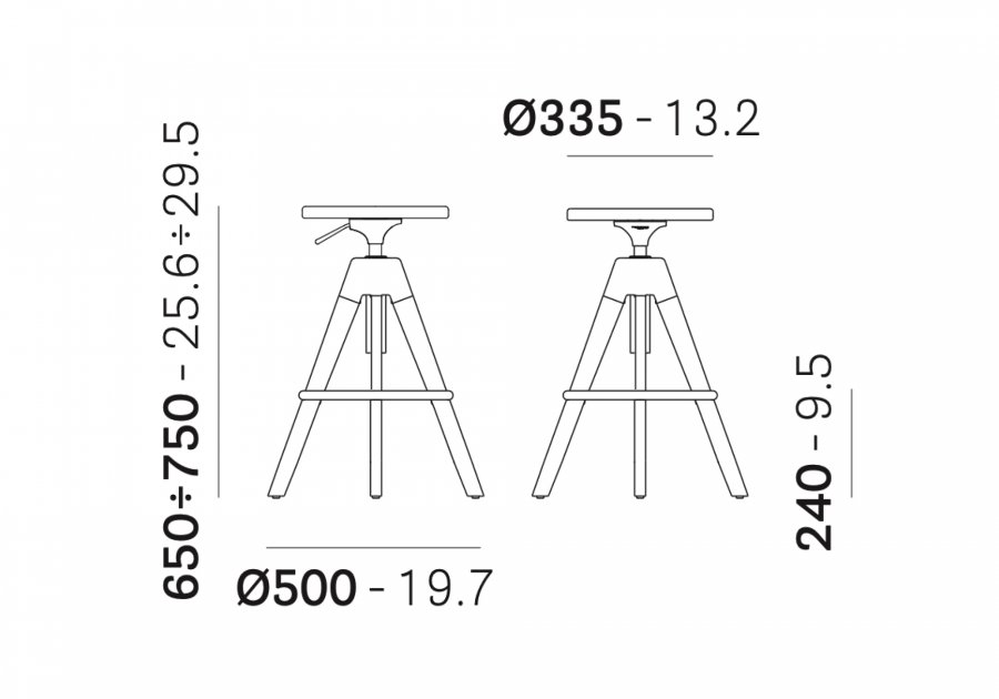 Табурет барный PEDRALI Arki-Stool
