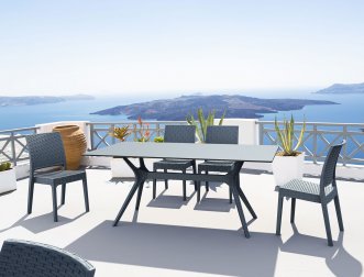 Стол пластиковый Ibiza Table 180, антрацит, 1800х900х740 мм