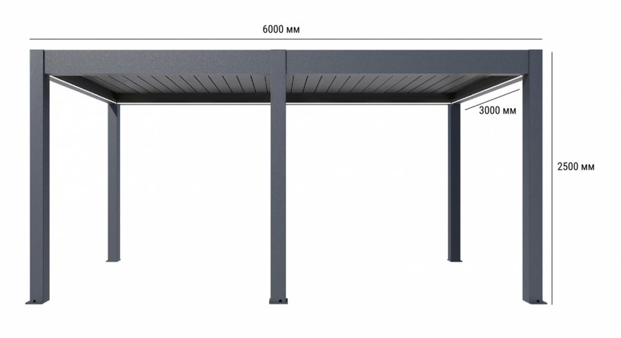 Пергола биоклиматическая 3х6 м моторизованная Tagliamento Pergola 120 Series