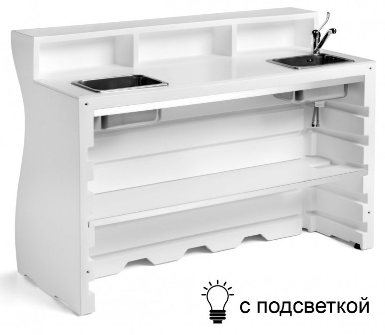 Стойка светящаяся барная с мойкой и ящиком для льда Bartolomeo