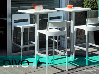 Стул барный пластиковый Scab Design Divo лен
