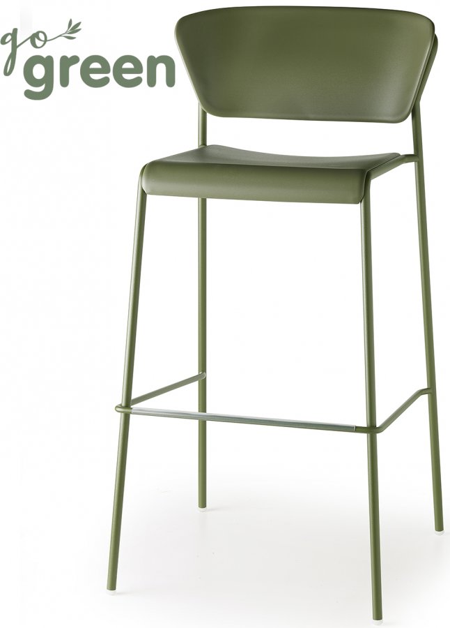 Стул пластиковый барный Scab Design Lisa Technopolymer Go Green оливковый