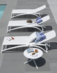 Стол пластиковый обеденный Spritz + Spritz Mini, белый, Ø605х400-765 мм
