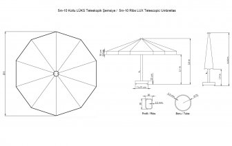 Зонт профессиональный Ø5 м Lux Telescopic