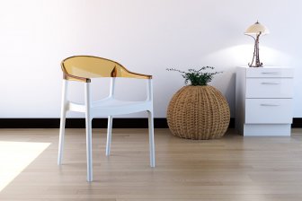 Кресло пластиковое Siesta Contract Carmen белый, янтарный