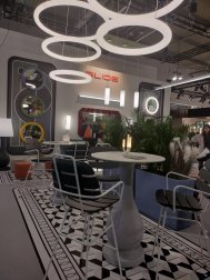 Кресло пластиковое барное SLIDE Ribs Up Pop