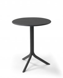 Стол пластиковый обеденный Step + Step Mini, антрацит, Ø605х400-765 мм