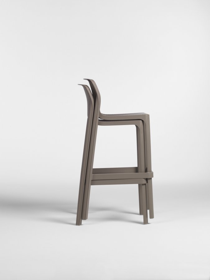 Стул пластиковый полубарный Nardi Net Stool Mini тортора