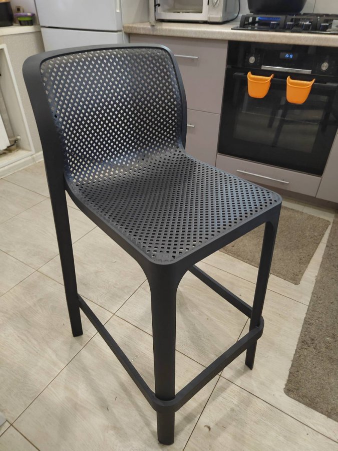 Стул пластиковый барный Nardi Net Stool антрацит