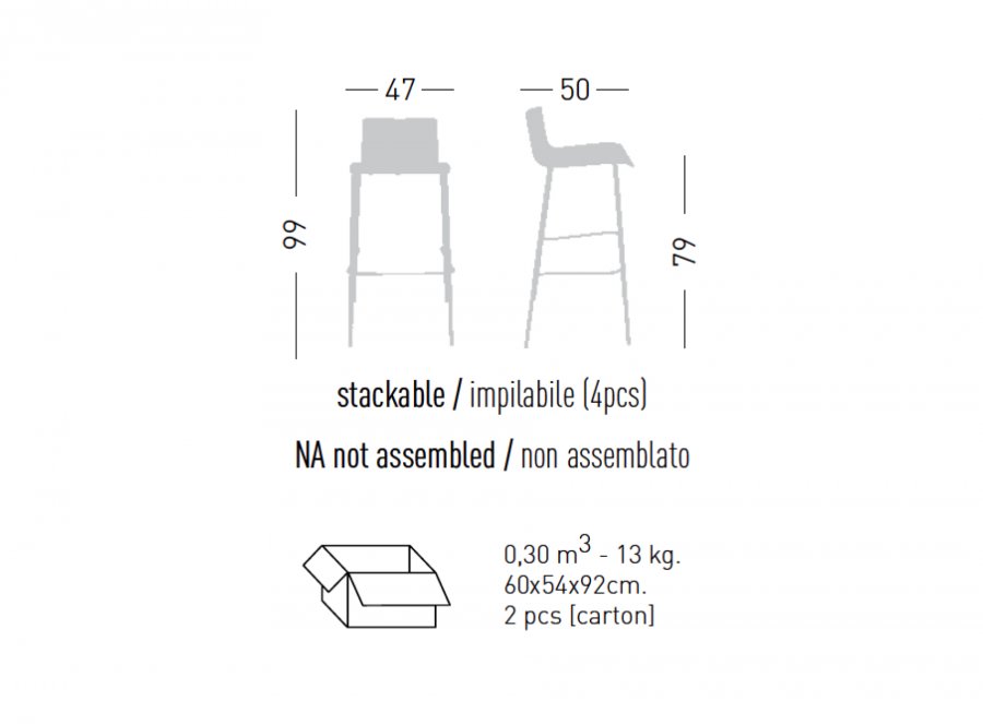 Стул деревянный барный Gaber Lila Stool 79
