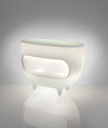 Стол-витрина пластиковый со стеклом светящийся Splay Lighting