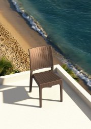 Стул пластиковый плетеный Siesta Contract Florida коричневый
