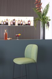 Стул барный с обивкой Scab Design Mentha Pop антрацит, зеленый