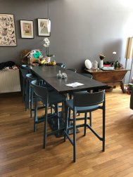 Стул пластиковый барный Gaber Abuela Stool 77 бледно-голубой