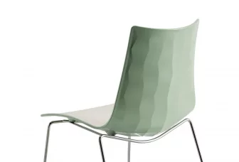 Стул барный пластиковый Scab Design Zebra Bicolore хром, белый, зеленый шалфей