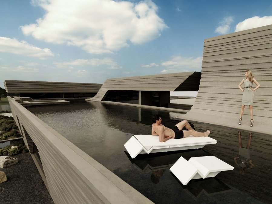 Лежак пластиковый с матрасом Rest Basic