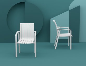 Кресло пластиковое Slim, белый