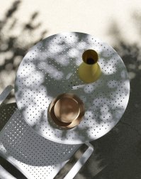 Стол пластиковый обеденный Step + Step Mini, белый, Ø605х400-765 мм