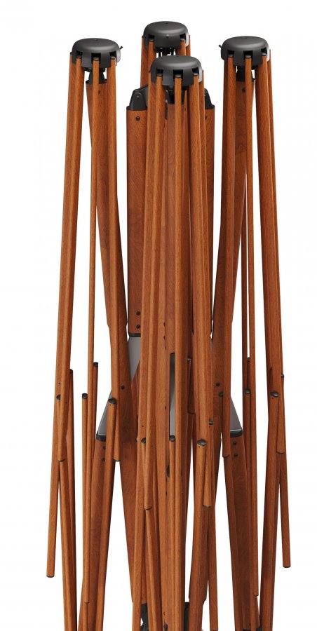 Зонт профессиональный четырехкупольный 6х6 м Galaxia Quattro Timber