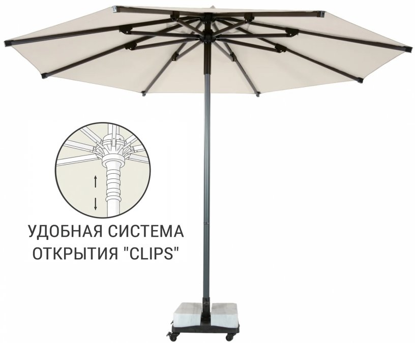 Зонт профессиональный Ø2.5 м Avocado Clips