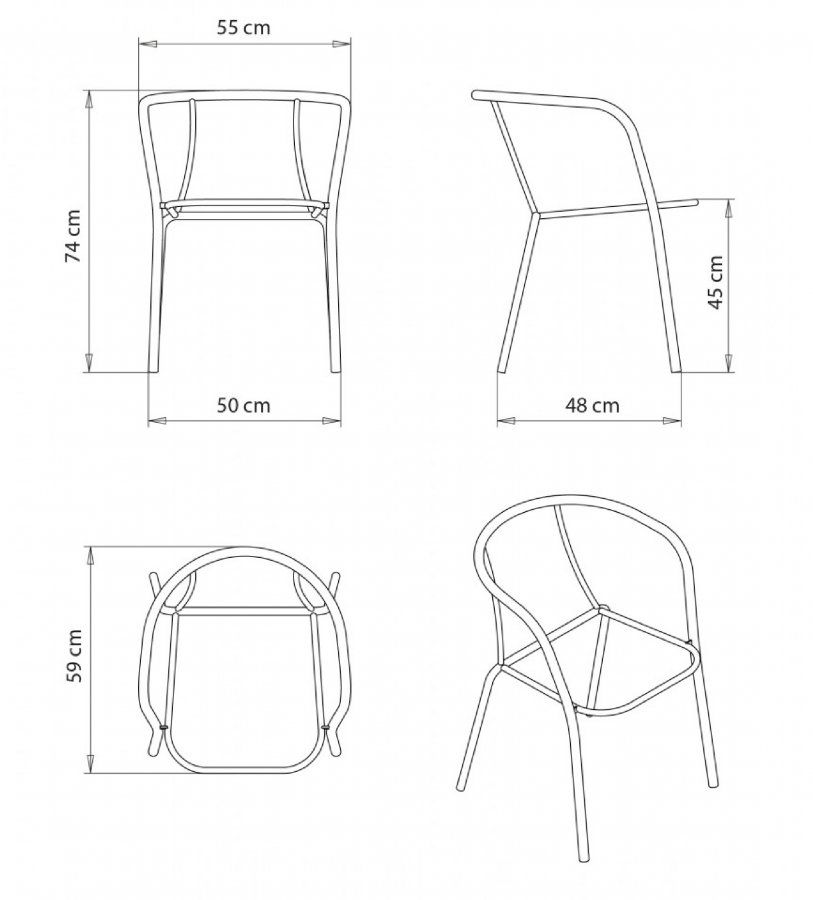 Кресло плетеное Et al. (Metalmobil) 001 красный, анисовый
