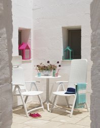 Стол пластиковый обеденный Step + Step Mini, белый, Ø605х400-765 мм