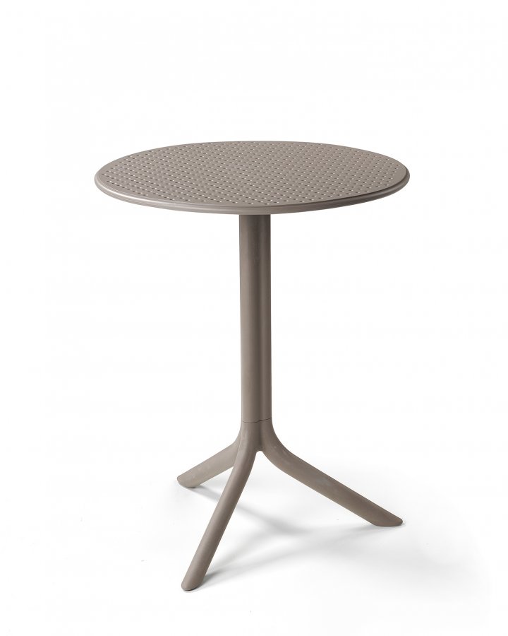 Стол пластиковый обеденный Step + Step Mini, тортора, Ø605х400-765 мм
