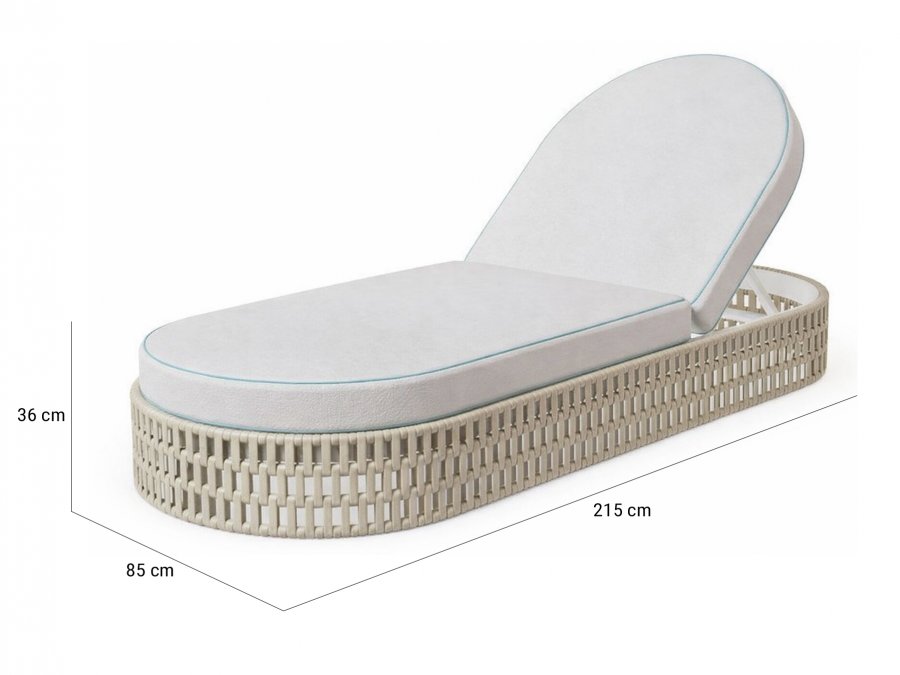 Шезлонг плетеный с матрасом Sun Lounger