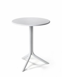 Стол пластиковый обеденный Step + Step Mini, белый, Ø605х400-765 мм