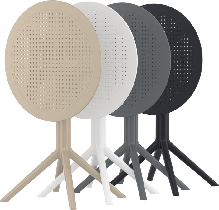 Стол пластиковый складной Sky Folding Table 60, белый, 600х740 мм