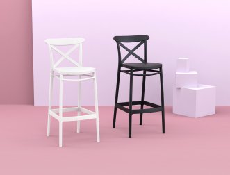Стул пластиковый барный Siesta Contract Cross Bar 75 белый