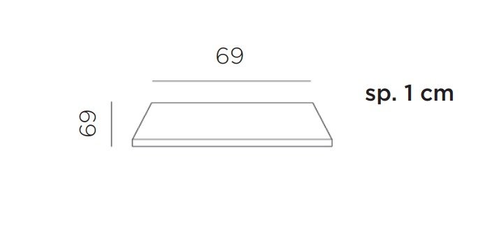 Столешница квадратная Piano Laminato 70x70