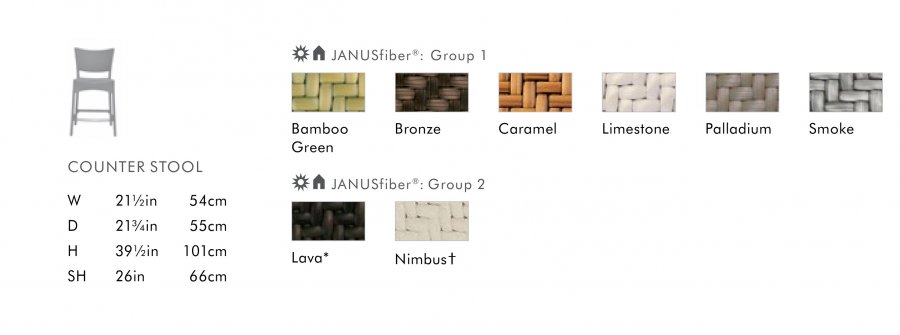 Стул полубарный плетеный JANUS et Cie Amari бронзовый