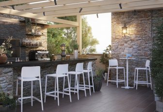 Стул пластиковый барный PAPATYA Joy-S Bar 75 белый