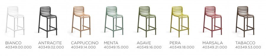 Стул пластиковый полубарный Doga Stool Mini антрацит