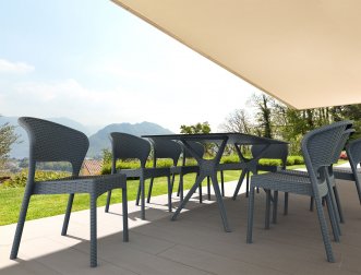 Стол пластиковый Ibiza Table 180, антрацит, 1800х900х740 мм