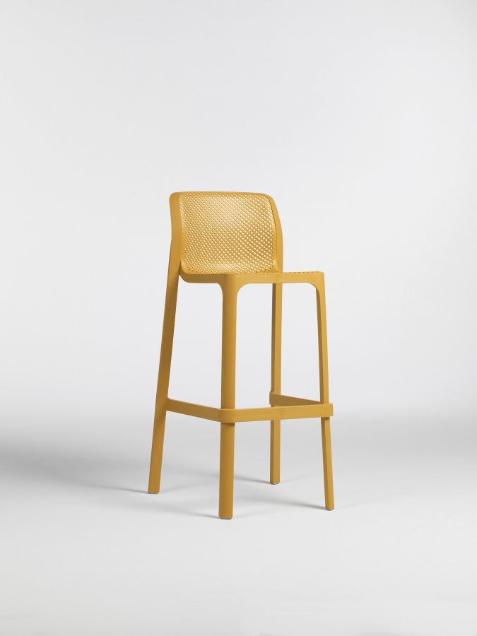Стул пластиковый барный Nardi Net Stool горчичный