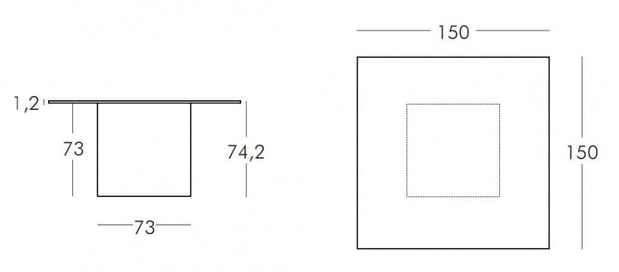 Стол пластиковый светящийся Square Lighting