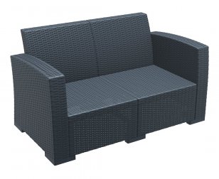 Диван пластиковый плетеный двухместный с подушками Monaco Lounge