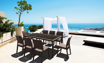 Стул пластиковый плетеный Siesta Contract Florida коричневый