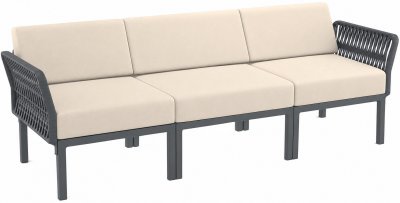 Portofino Lounge Диван пластиковый трехместный с подушками