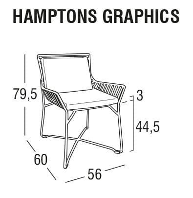 Кресло металлическое Hamptons Graphics
